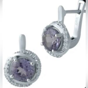 925 Sterling Silver Huggie
Earring over
Round Alexandrite 4,Ict.